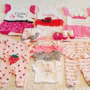 Newborn Girls Lot Bundle Carter's + Ella Jackson